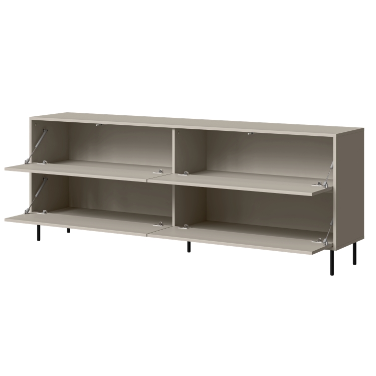 komoda kaszmirowa masha 200 cm z czterema klapami otwieranymi do dołu beżowa do eleganckiej aranżacji