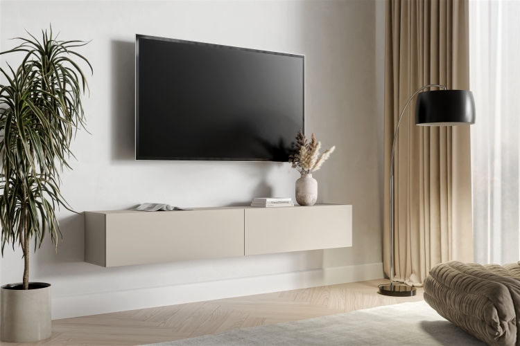 Wisząca szafka RTV GOVI 200 z matowym frontem kaszmir.