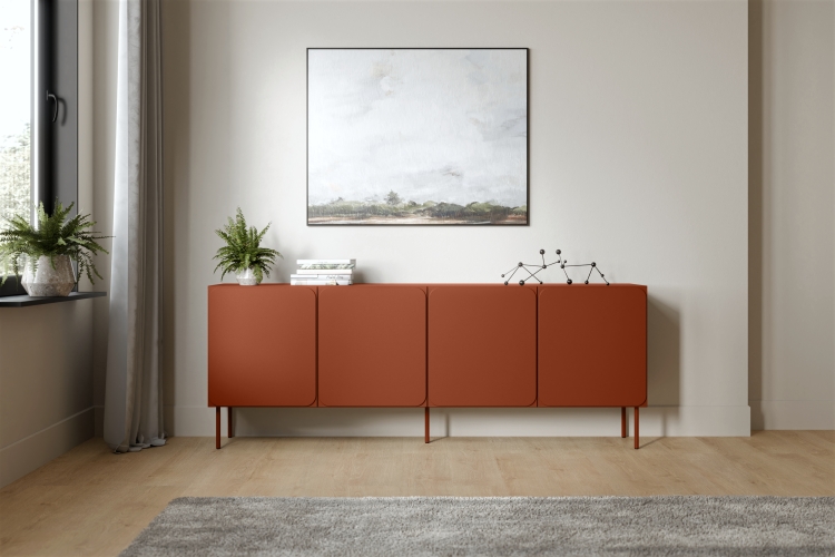 komoda industrialna ruda rafael w loftowym salonie