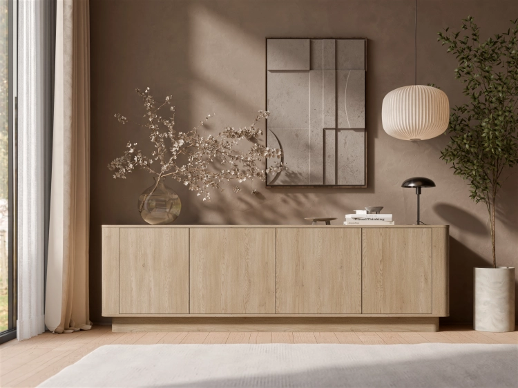 Komoda dąb Cremona MARCO 210 cm nowoczesna do salonu z czterema frontami