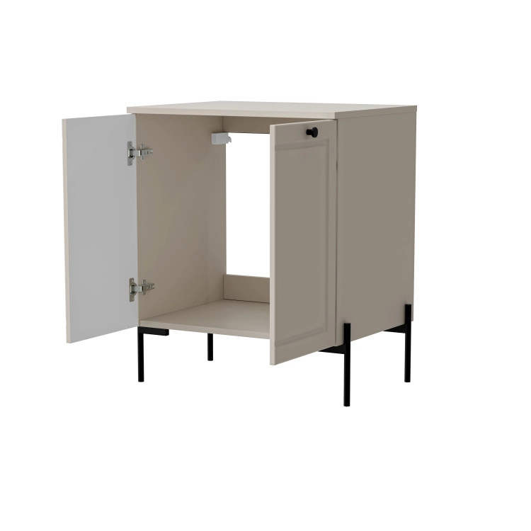 Szafka pod umywalkę 60 cm AMBER kaszmir mat z dwoma frezowanymi drzwiami