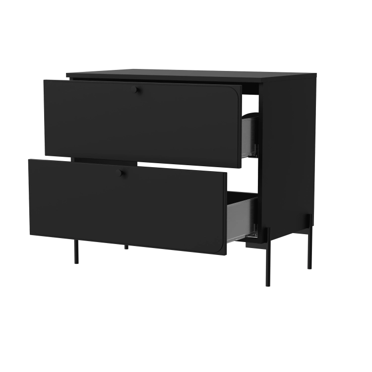 Szafka pod umywalkę 80 cm MONA czarna na metalowych nogach 15 cm