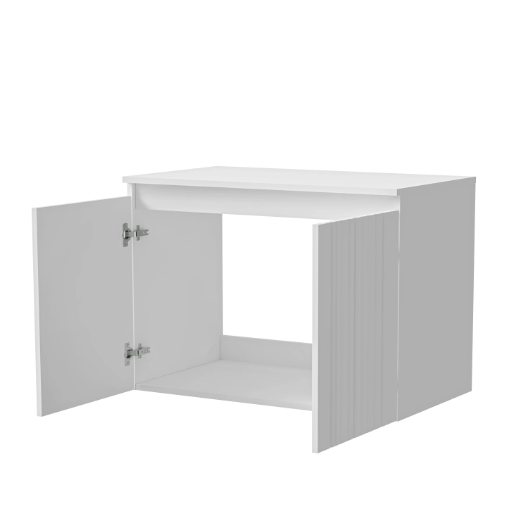 Szafka pod umywalkę 80 cm AMI biała wisząca i frezowana