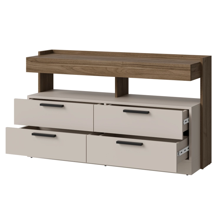 Komoda do salonu kaszmir MODO 120 cm z otwartą przestrzenią na dekoracje