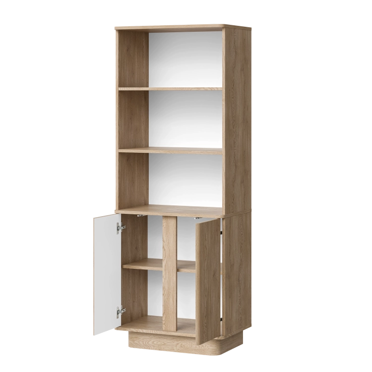 Wysoki regał dąb Cremona DIEGO z trzema otwartymi przestrzeniami