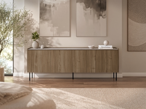 Komoda do salonu ROYAL 210 cm orzech Royal z czterema frontami