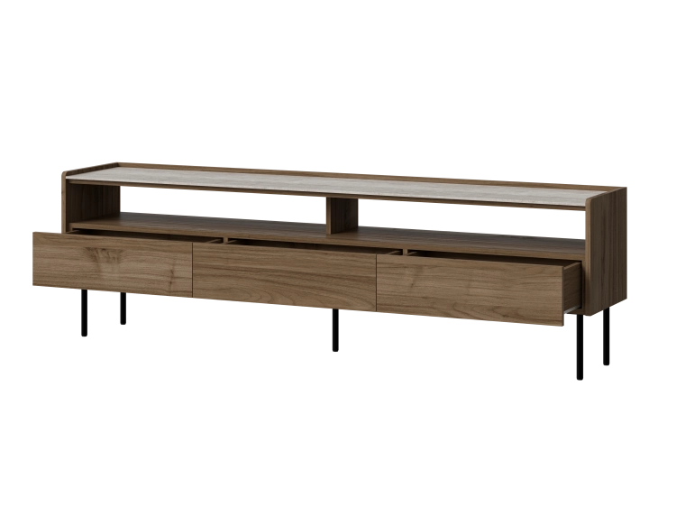 Szafka pod telewizor ROYAL 180 cm orzech z otwartą półką