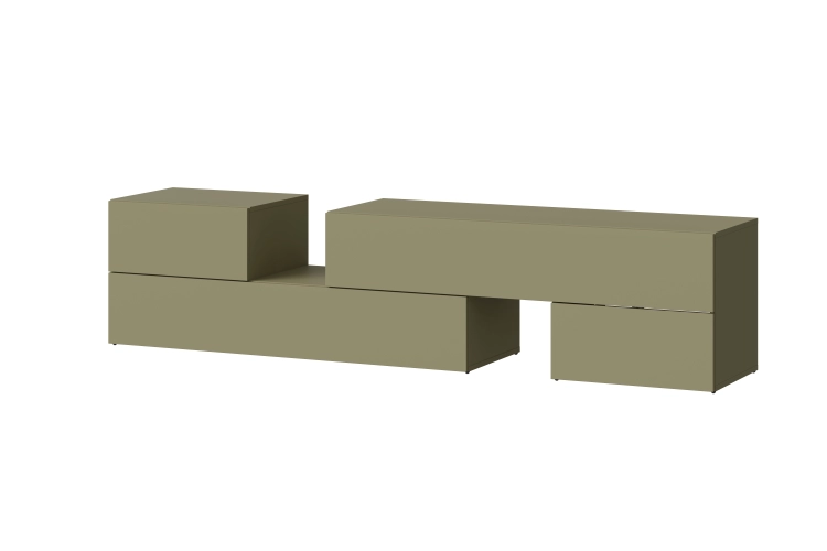 Szafka RTV zielona AXIS 180–220 cm w kolorze eukaliptus
