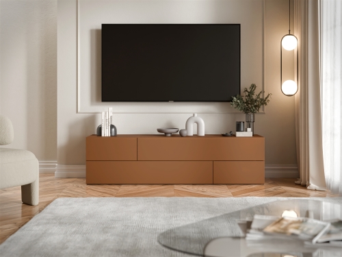 Szafka RTV ceglana AXIS 180–220 cm z regulowaną szerokością