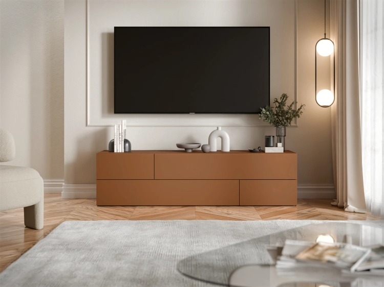 Szafka RTV ceglana AXIS 180–220 cm z regulowaną szerokością