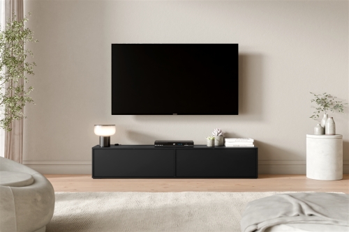 Szafka RTV czarna ARO 180 cm w matowym wykończeniu