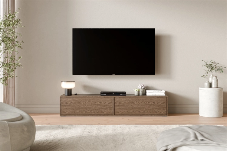 Szafka pod telewizor ARO 180 cm w ciemnobrązowym dekorze drewna