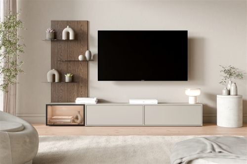 Zestaw mebli do salonu 240 cm  ORDI kaszmir (RTV + witryna) stojący